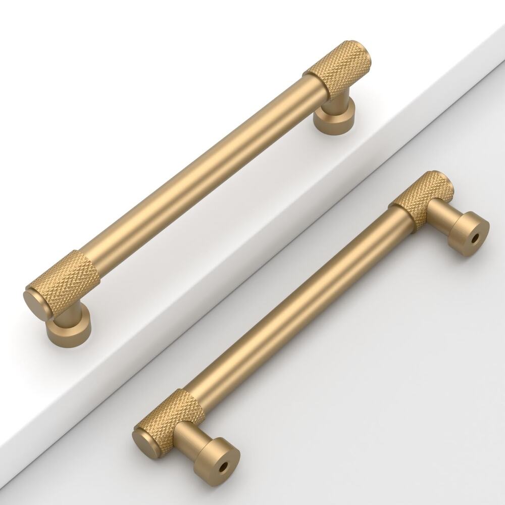 Coinkoly 10 Pack 5"(128mm) Champagne Bronze Cabinet Pulls Knurled Kitchen...